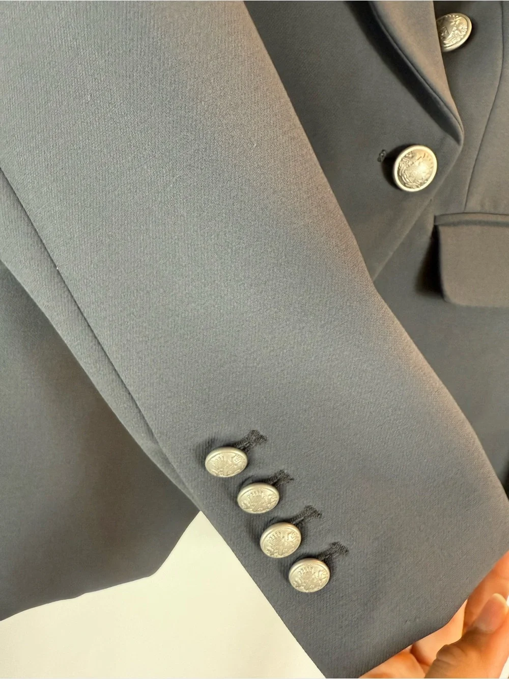 Express Women's Double-Breasted Blazer in Gray with Decorative Buttons size: S - Picture 7 of 14